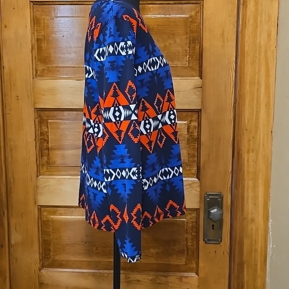 Vintage Ralph Lauren Active Long Sleeve  Pullover Top Aztec Southwestern Print L - Picture 2 of 4